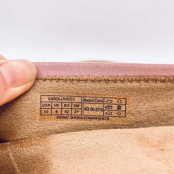 Vionic Shoes Womens 10 Pink Leather Orthotic Ballet Flats Caroll - Picture 5 of 12